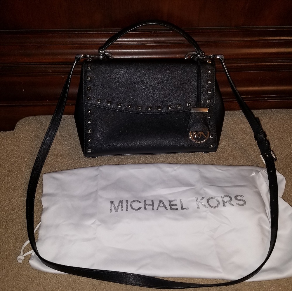Michael Kors Crossbody Satchel purse MK Black